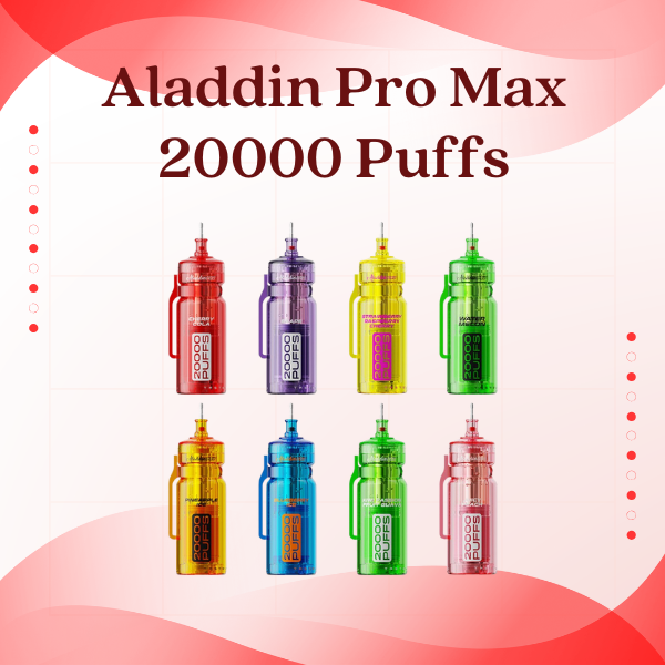 Aladdin Pro Max 20000 Puffs Disposable Vape - Front View with Flavor Icon