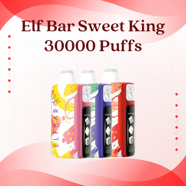 Elf Bar Sweet King 30000 Puffs Disposable Vape with LED Screen and Adjustable Coolness