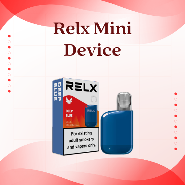 Relx Mini Device Dark Blue portable vape kit with lanyard