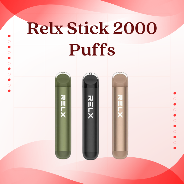 Relx Stick 2000 Puffs disposable vape pen with ergonomic mouthpiece