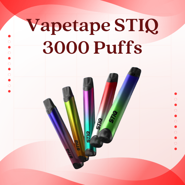 Vapetape STIQ 3000 Puffs Disposable Vape Pod Device - Multiple Flavors