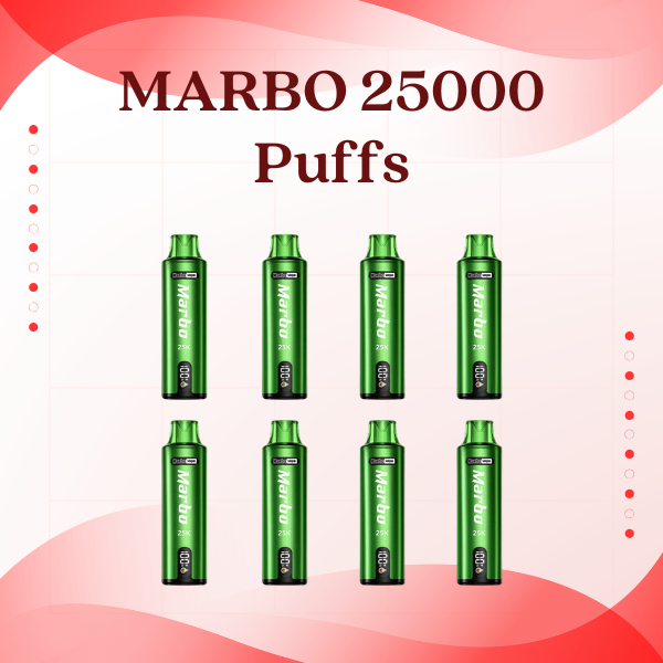 MARBO 25000 Puffs disposable vape featuring smart HD digital battery screen display