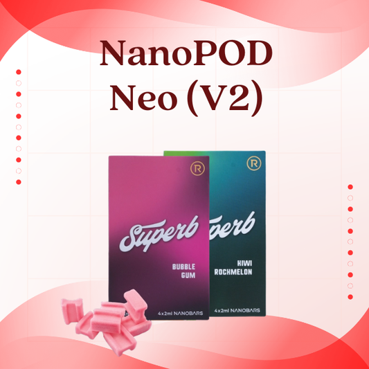 NanoPOD Neo V2 pods 4 pack showing different flavors