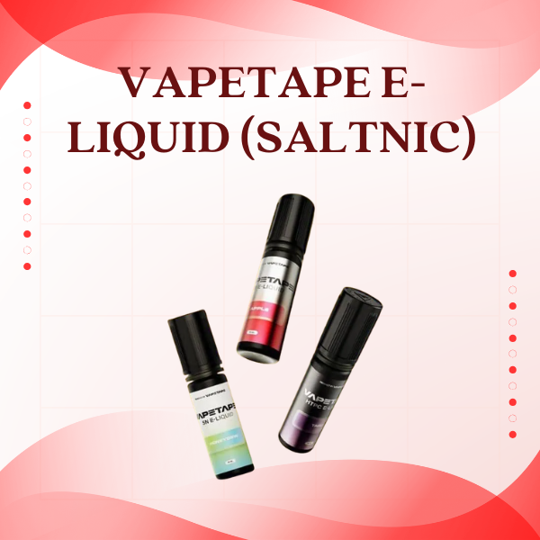 VAPETAPE Saltnic E-Liquid 15ml bottle packaging displaying premium SG vape juice flavors